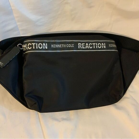KENNETH COLE Waist Bag REACTION Fanny Pack Purse Seatbelt Strap Black EUC! - Picture 8 of 8